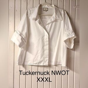Tuckernuck Women's White Cropped Button-Down Shirt